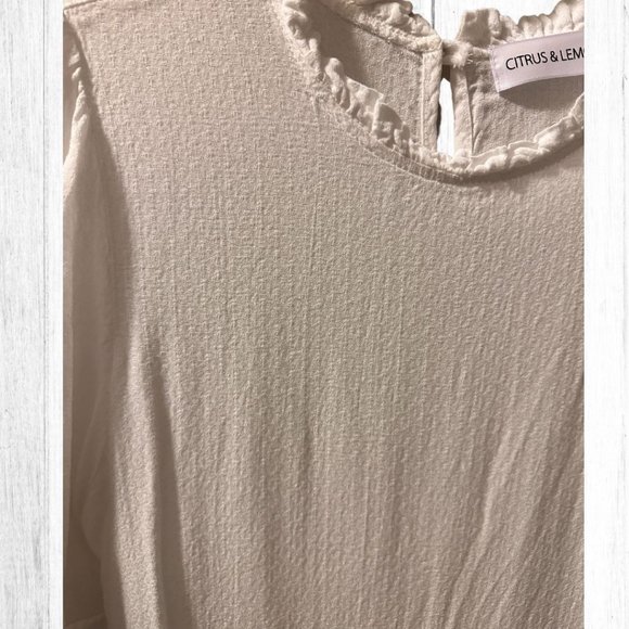 White Citrus & Lemon Blouse Size Large - Picture 4 of 4